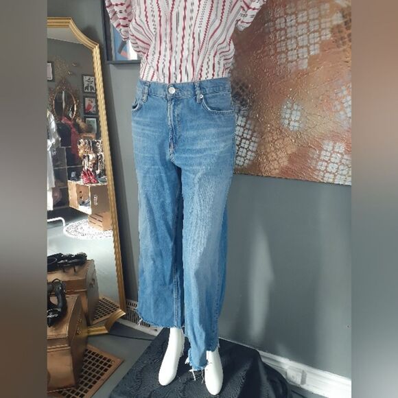 Zara Distressed Classic Blue Women's Jeans - Picture 15 of 16